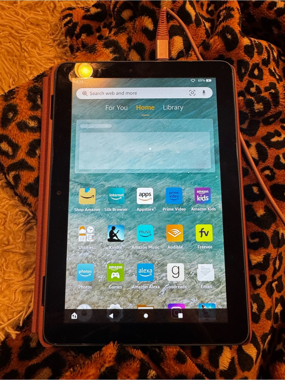Amazon Tablet with Pink Protective Case and Black Front Bezel